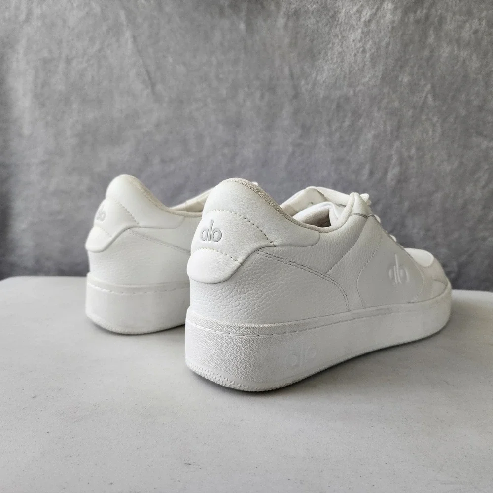 Alo Yoga Recovery Mode Sneakers Mens Size 16 White Vegan Leather Low Top A0685U